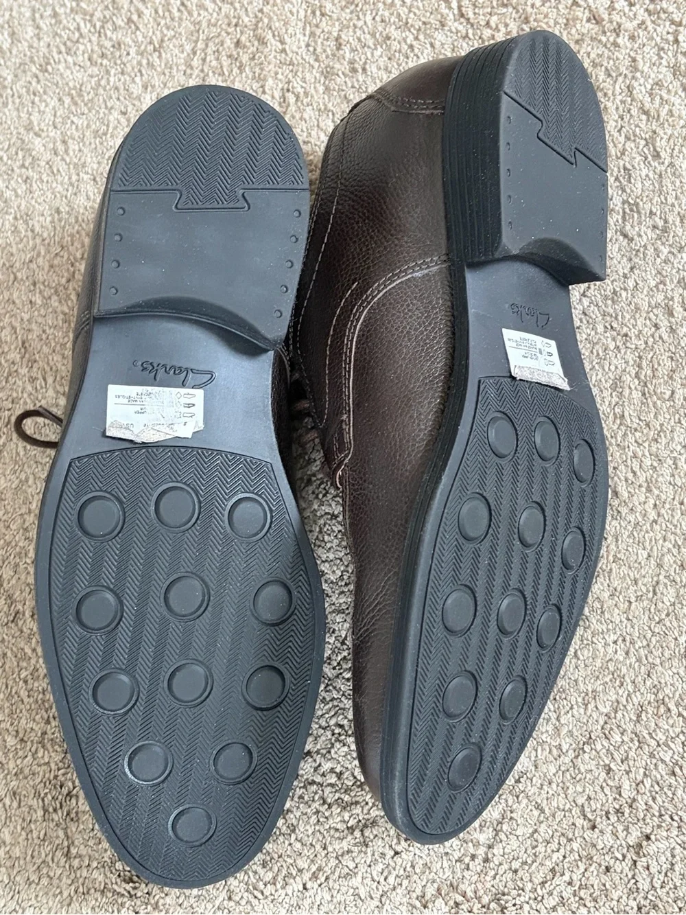 Clarks Brown Leather Lace-Up Derbys with Blue Insoles